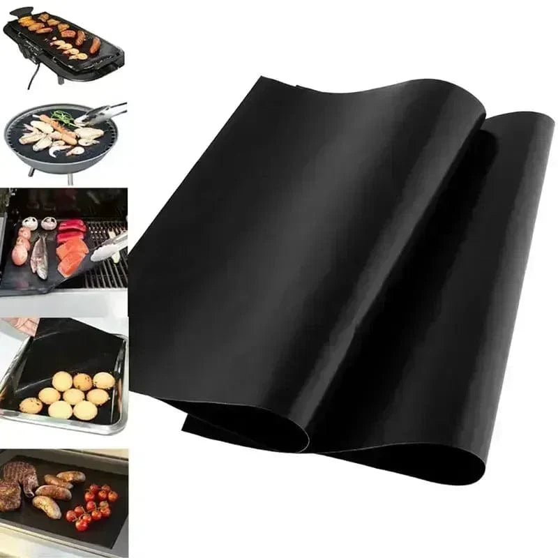 33x40cm genanvendelig non-stick BBQ-grillmåtte 0,08 mm tyk PTFE-grillbageunderlag kogeplade mikrobølgeovn værktøj DropShip