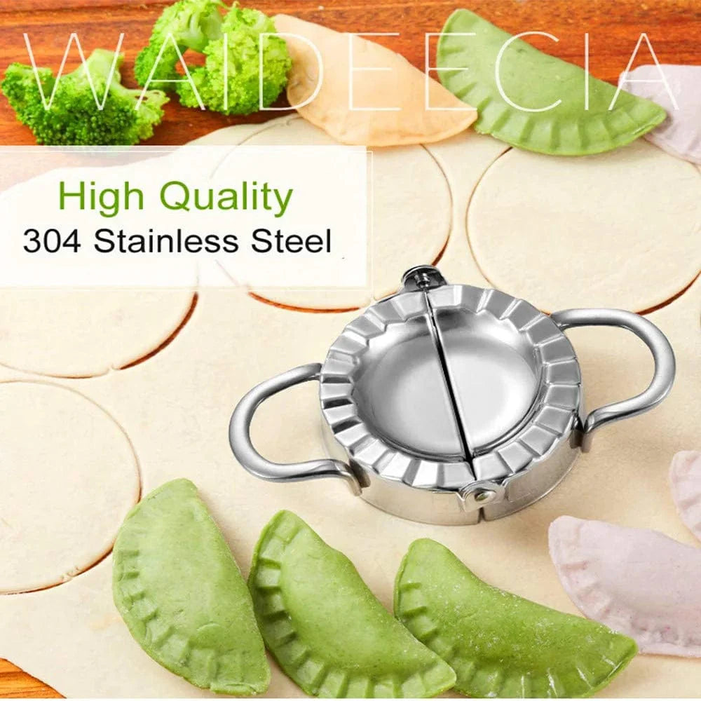 5stk/sæt Dumplingform rustfrit stål kinesisk Shuijiao Maker Empanadas Metal Dough Pressing Tool Pastry Kitchen Accessories