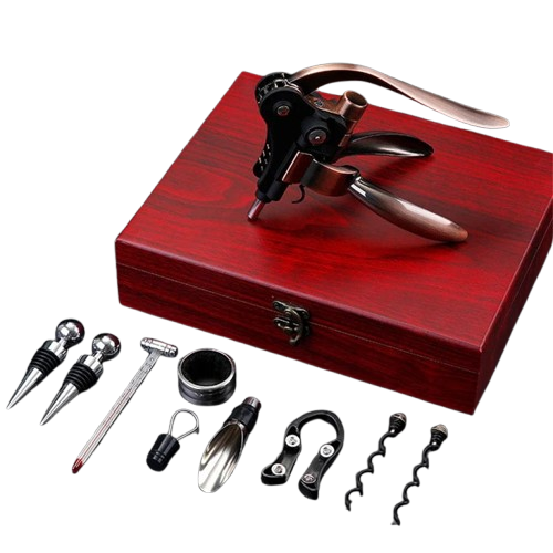 Proptrækkersæt i træ med dobbelt greb