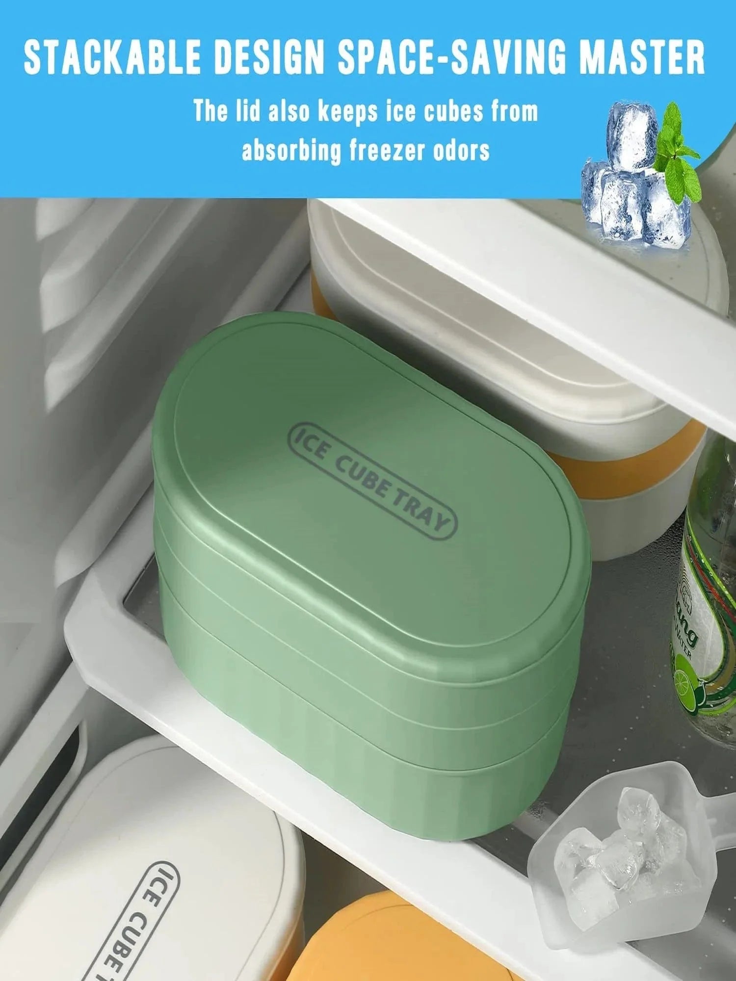 Isterningebakke i to niveauer med låg og etui