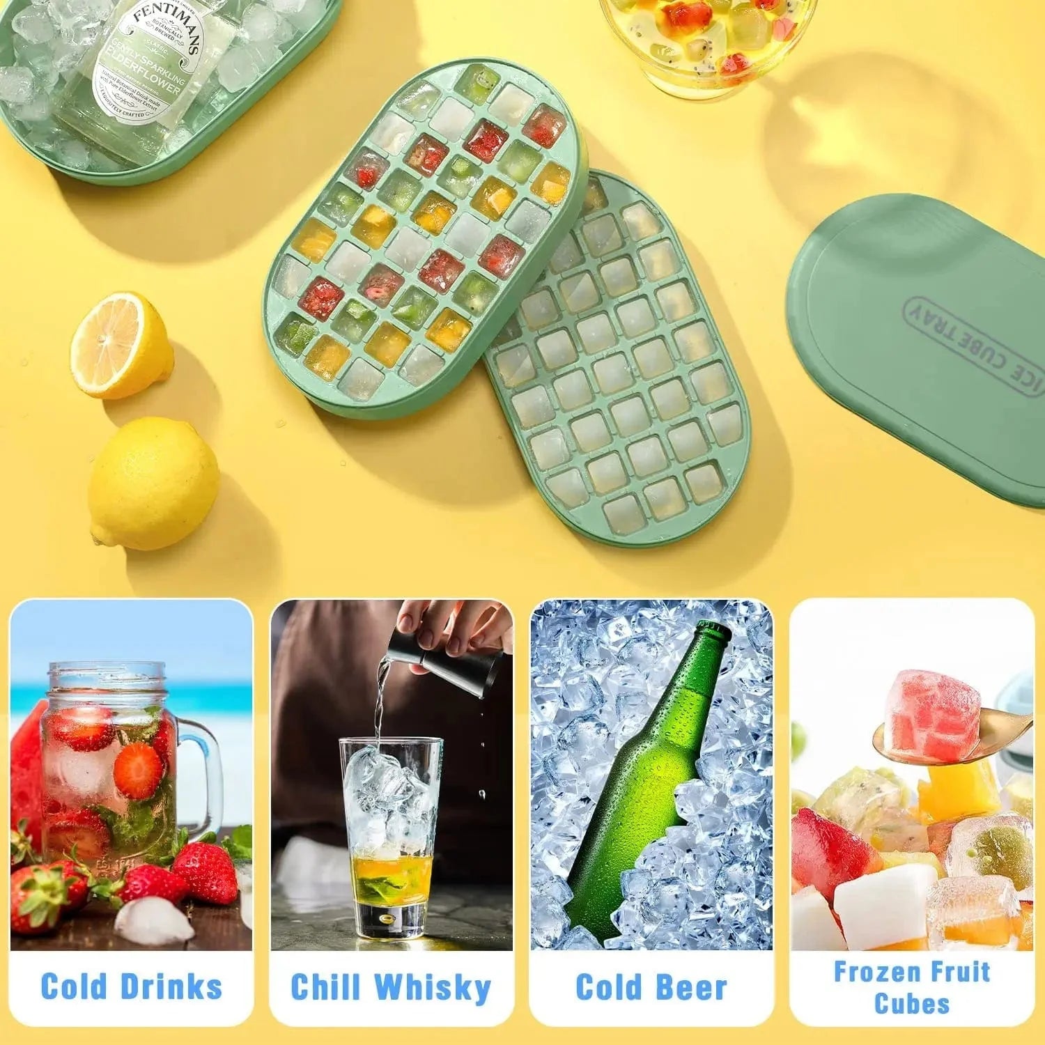 Isterningebakke i to niveauer med låg og etui