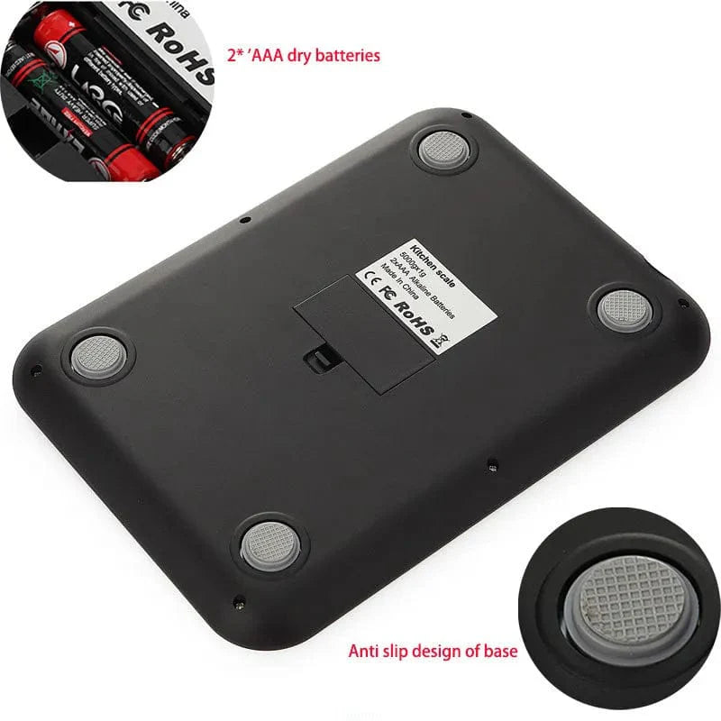 15 kg/1 g elektronisk køkkenvægt i rustfrit stål til madlavning og bagning