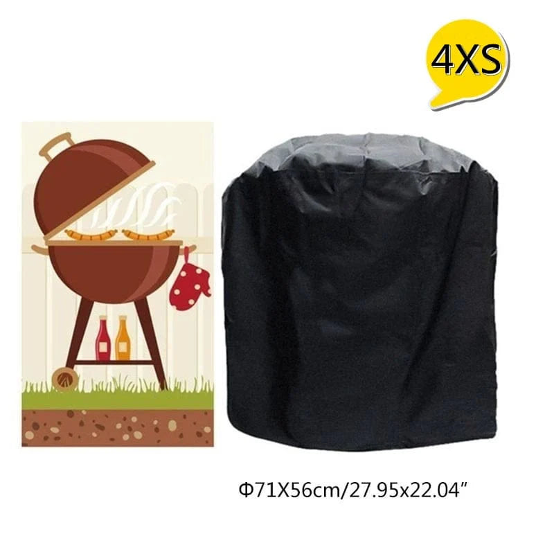 Sort vandtæt regnovertræk til udendørs grill Weber Heavy Duty Barbacoa Anti Dust Rain Gas Charcoal Electric BBQ Cover 4xs