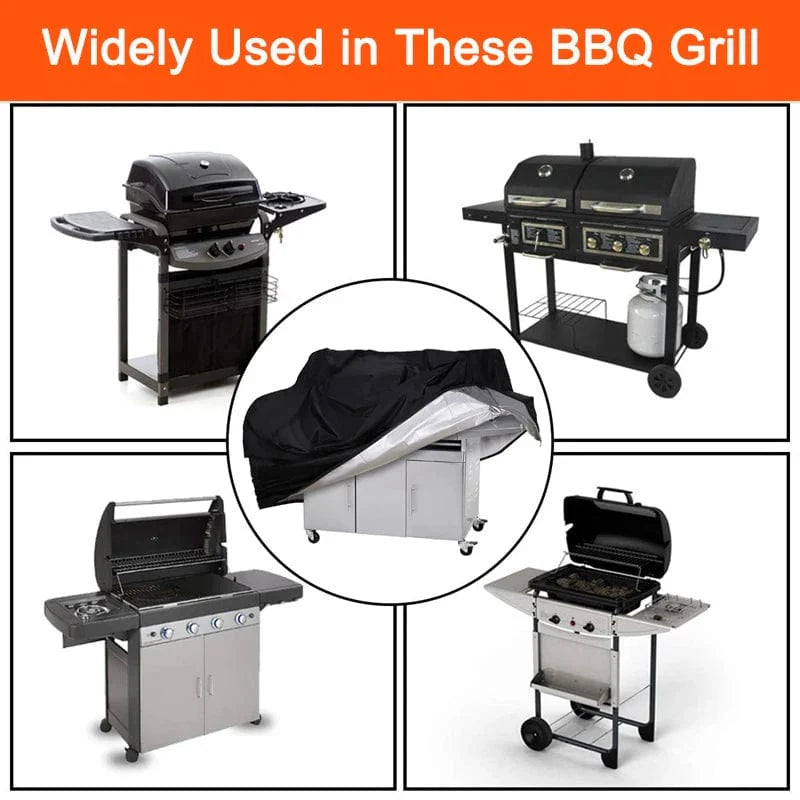 Sort vandtæt regnovertræk til udendørs grill Weber Heavy Duty Barbacoa Anti Dust Rain Gas Charcoal Electric BBQ Cover