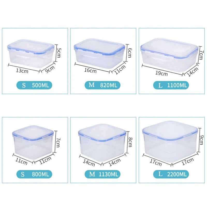 Madkasse i plast til børn, 6 størrelser - Miljøvenlig, kan tåle mikroovn og er hermetisk lukket