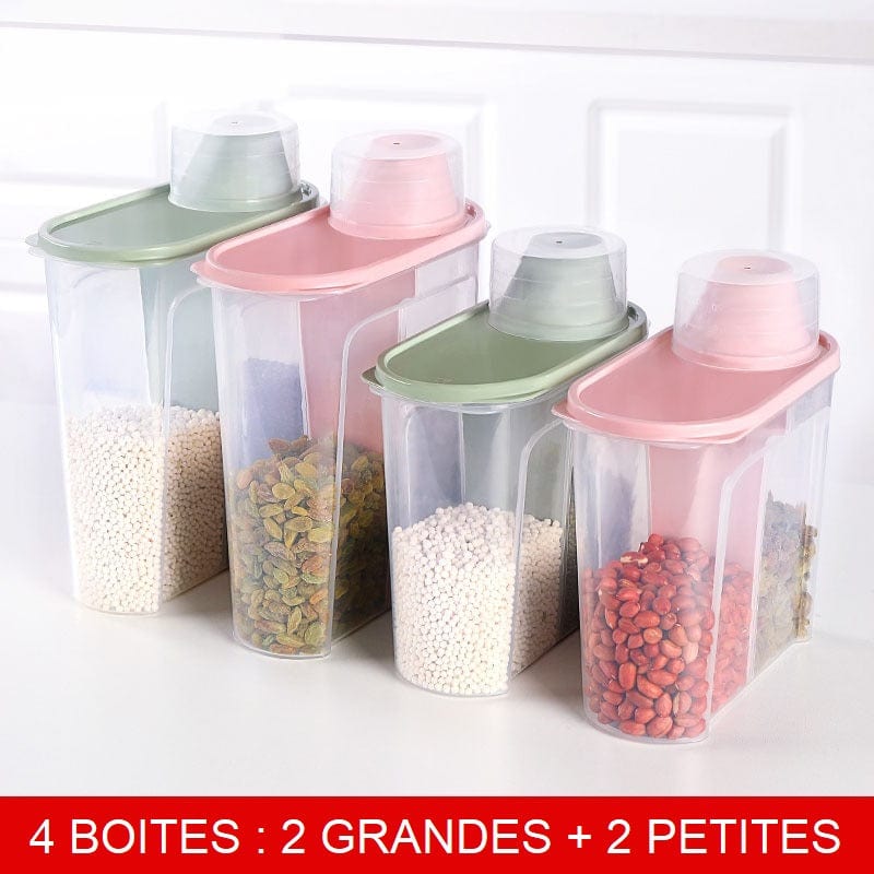 Dåser til opbevaring af ingredienser 4 dåser: 2 store + 2 små