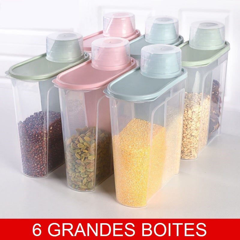 Opbevaringsbokse til ingredienser 6 store bokse