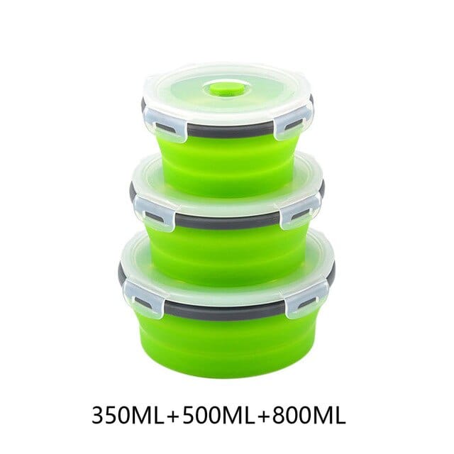 Sammenklappelige opbevaringskasser 3 grønne kasser (runde)