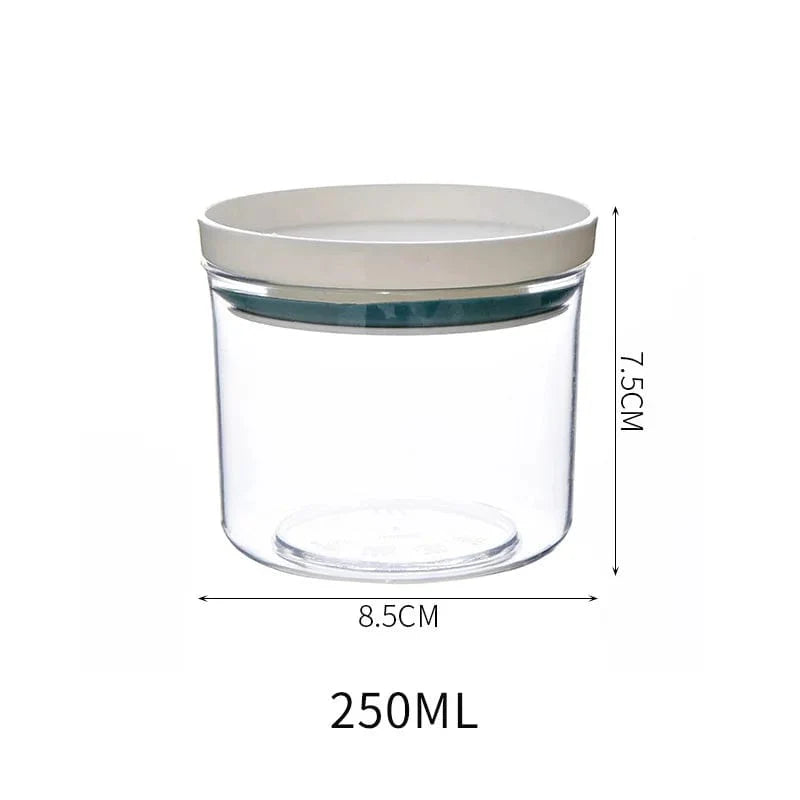 Lufttætte gennemsigtige dåser med farvet forsegling 250 ml / blågrøn