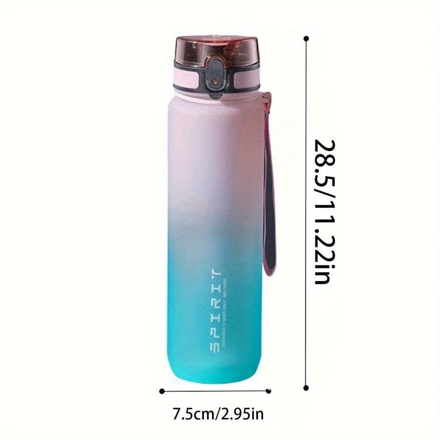 500 ml sportsvandflaske af plast - lækagesikker - til camping, vandring, fitness - pink cyan gradient / 1000 ml fødselsdagsgave