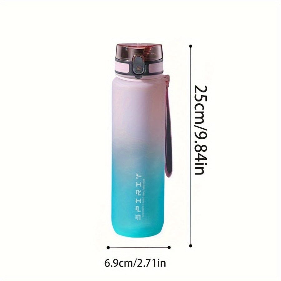 500 ml sportsvandflaske af plast - lækagesikker - til camping, vandring, fitness - fødselsdagsgave Pink Cyan Gradient / 650 ml