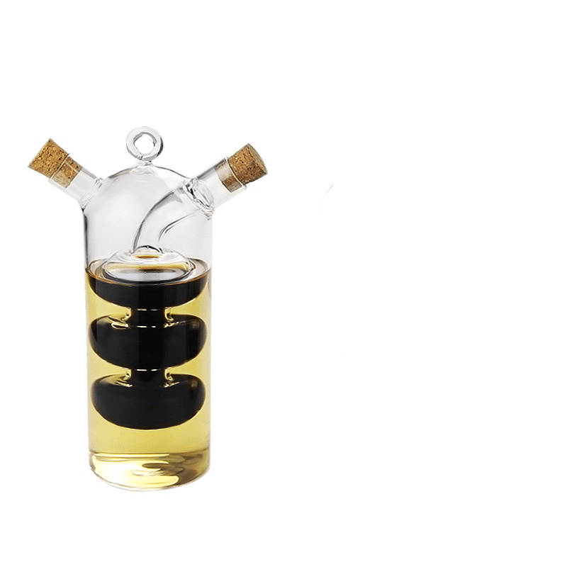 Klar italiensk olie- og eddike-duo-flaske