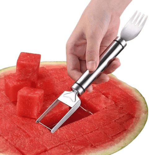 Firkantet vandmelonskærer med gaffel