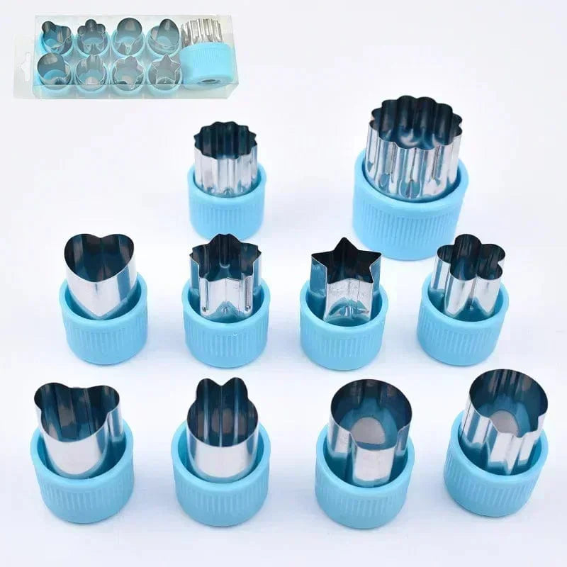 Blå puslespil grøntsagsskærer / sæt med 10 stk.