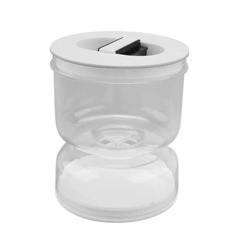 Oliven- og agurkedispenser i køkkenkrukke - væskeudskiller - 11x11x13cm cirkulær