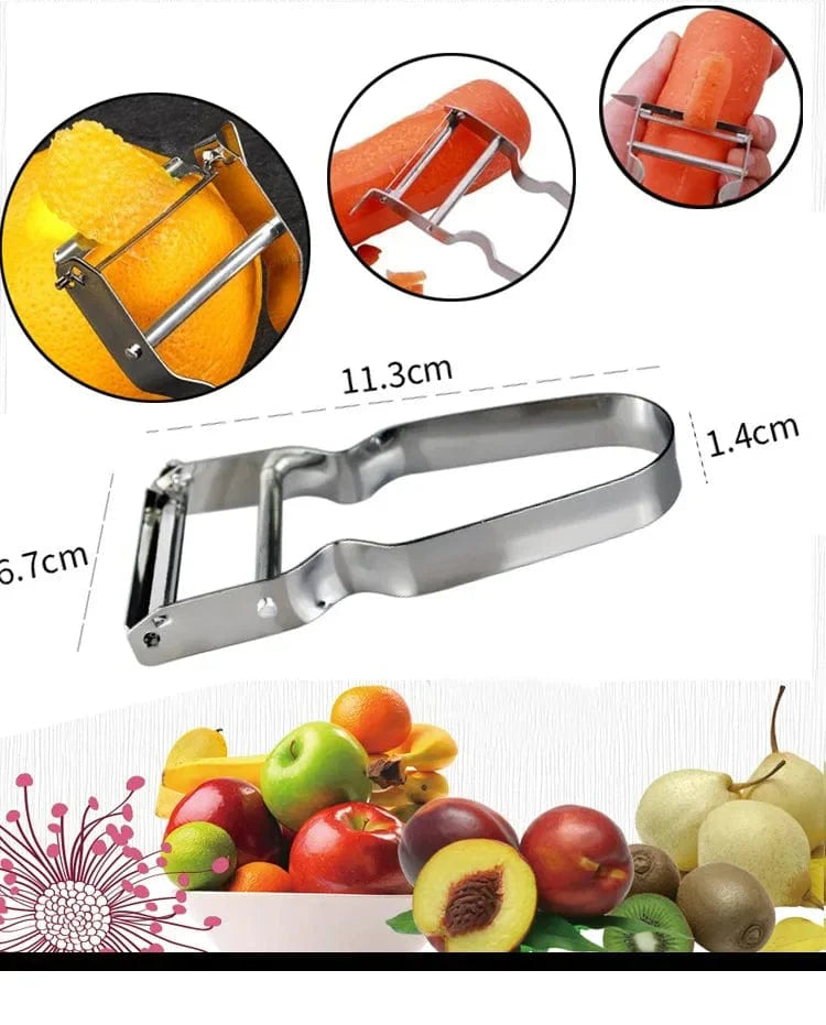 Trio Magic Peeler U-type i rustfrit stål - miljøvenligt køkkenredskab