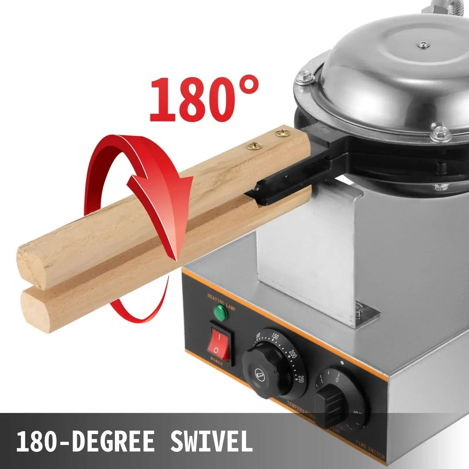 Elektrisk æggeboble-vaffeljern i rustfrit stål Fire vafler