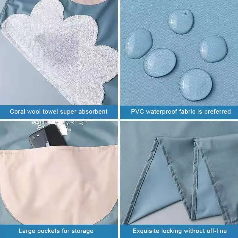 Husholdningskøkken madlavningsforklæde Håndtørrende oliesikkert Vandtæt Mænd Kvinder Voksen talje Mode Kaffe Overalls Tør håndforklæde