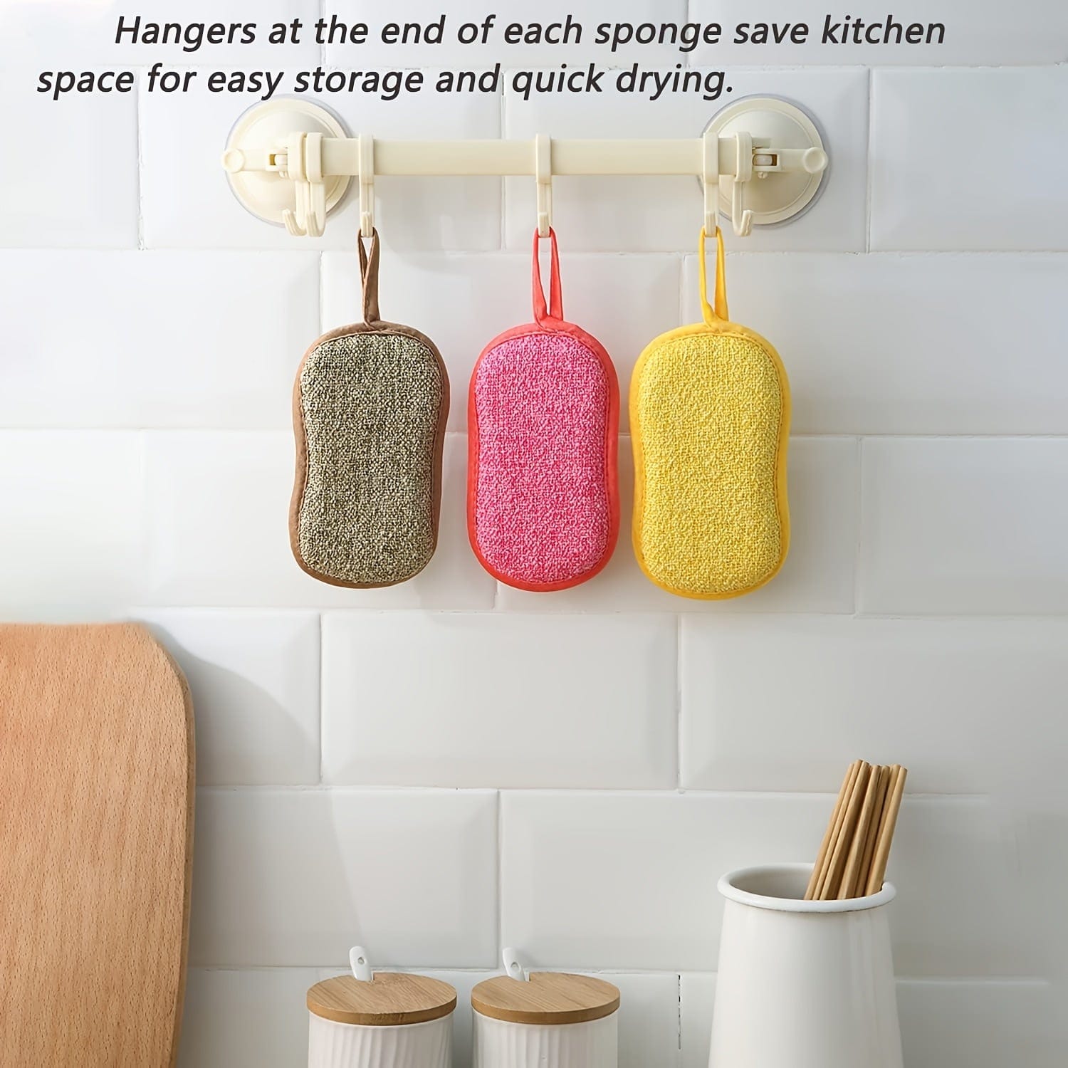 Pakke med 10 farvede mikrofiber-køkkensvampe til nem rengøring af tallerkener, gryder og pander