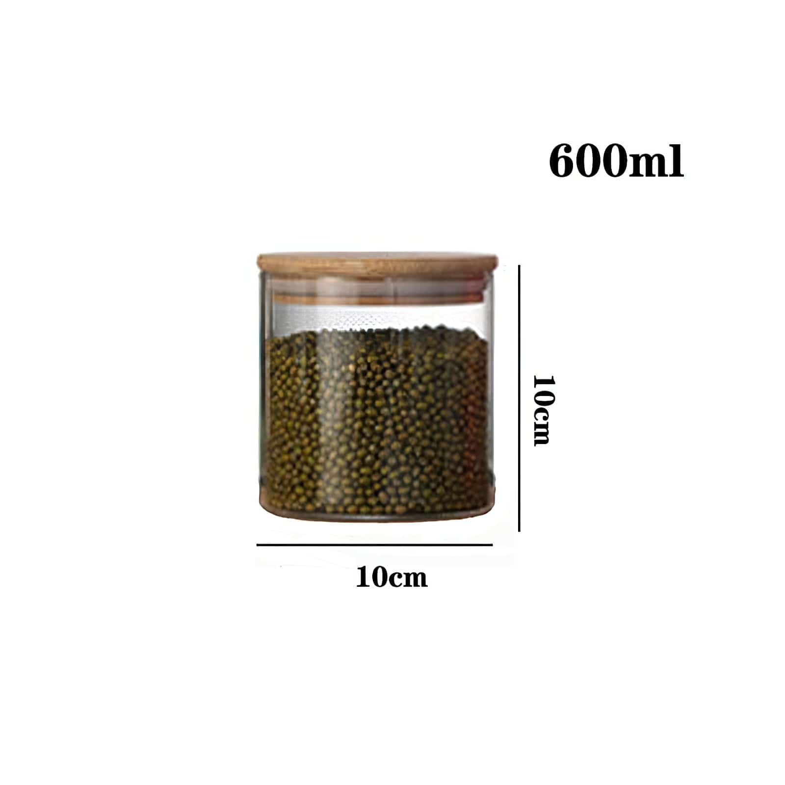 Sæt af glaskrukker med bambuslåg