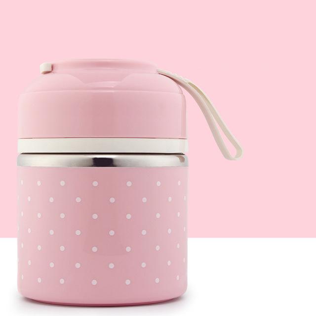 Madkasse med flere rum pink / 1