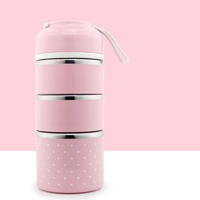 Madkasse med flere rum pink / 3