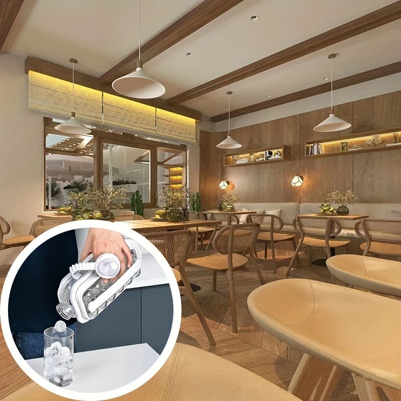 2-i-1 ismaskine og vandflaske - praktisk og bærbar