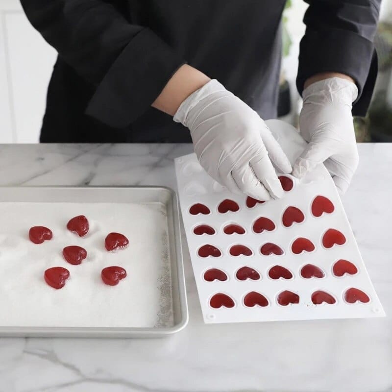 Kageform med hjerter