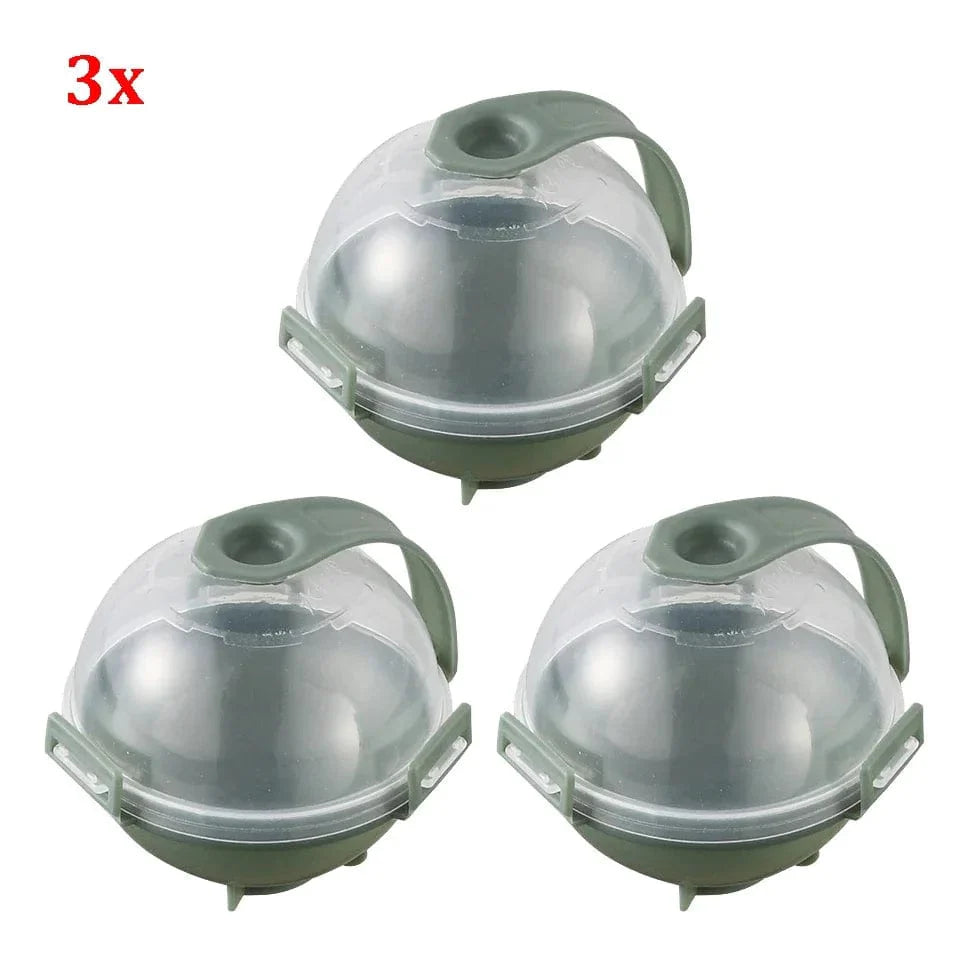 Rund isform til kolde drikke - Sæt med 3 3stk grøn