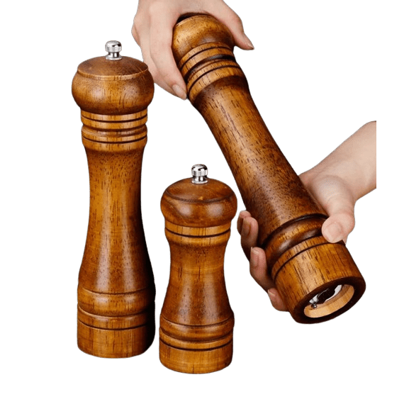Salt- og peberkværn i massivt træ med justerbar keramisk kværn