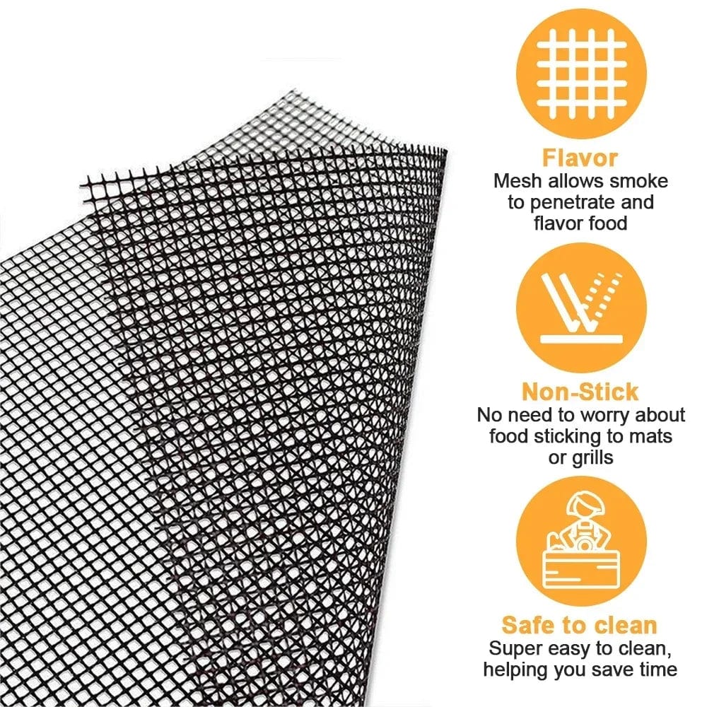 Non-stick Barbecue Mesh Mat Genanvendelig varmebestandig BBQ Baking Net Pad Kitchen Cooking BBQ Mat Liner Accessorie Outdoo BBQ Tool
