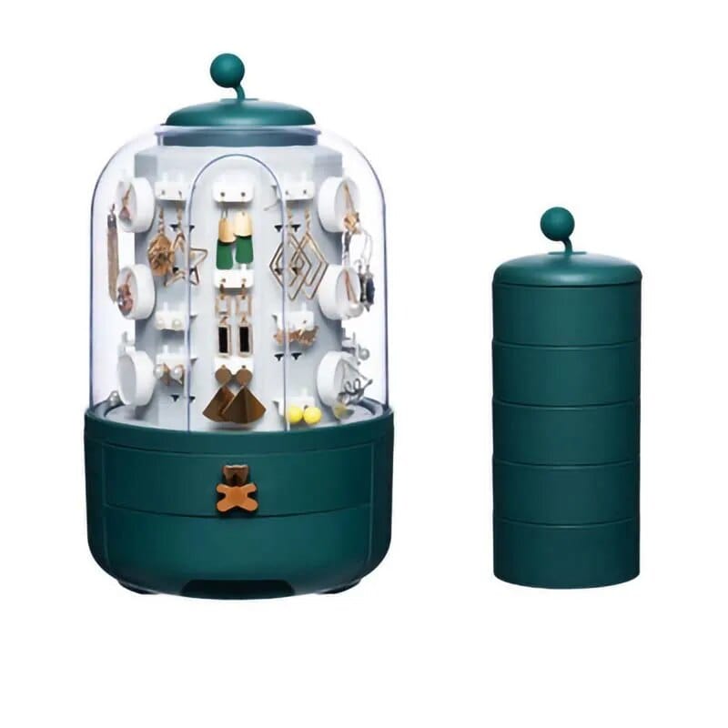 Grøn roterende smykkeholder