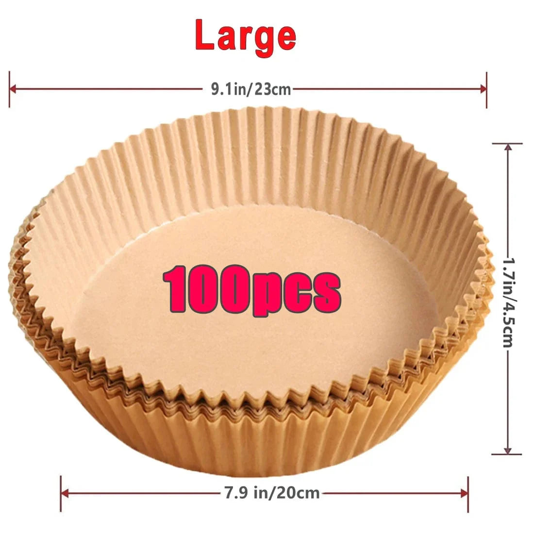 Stegepapir, 100/50 stykker, 16 cm, rund, hvid/brun : Miljøvenligt brunt køkkentilbehør 100 stk. 20 cm