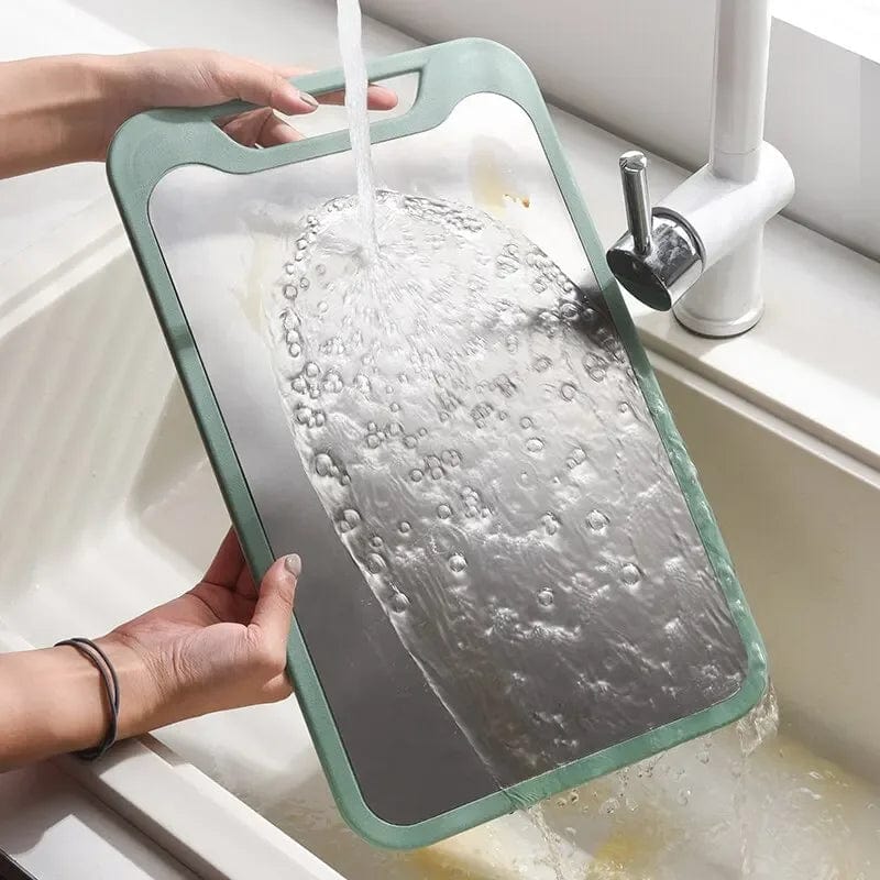 Køkkenskærebræt: Rustfrit stål og plast 2 i 1 til kød og grøntsager