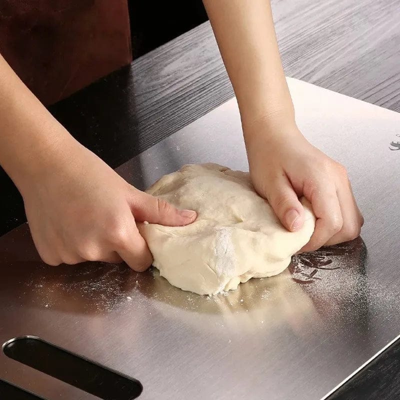 Multifunktionelt køkkenskærebræt i rustfrit stål