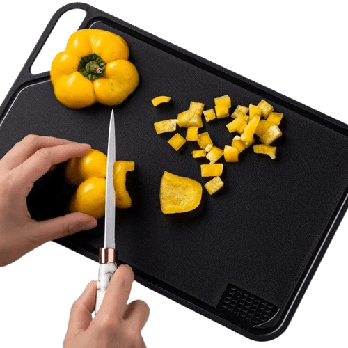 Multifunktionelt køkkenskærebræt med hvidløgspresser