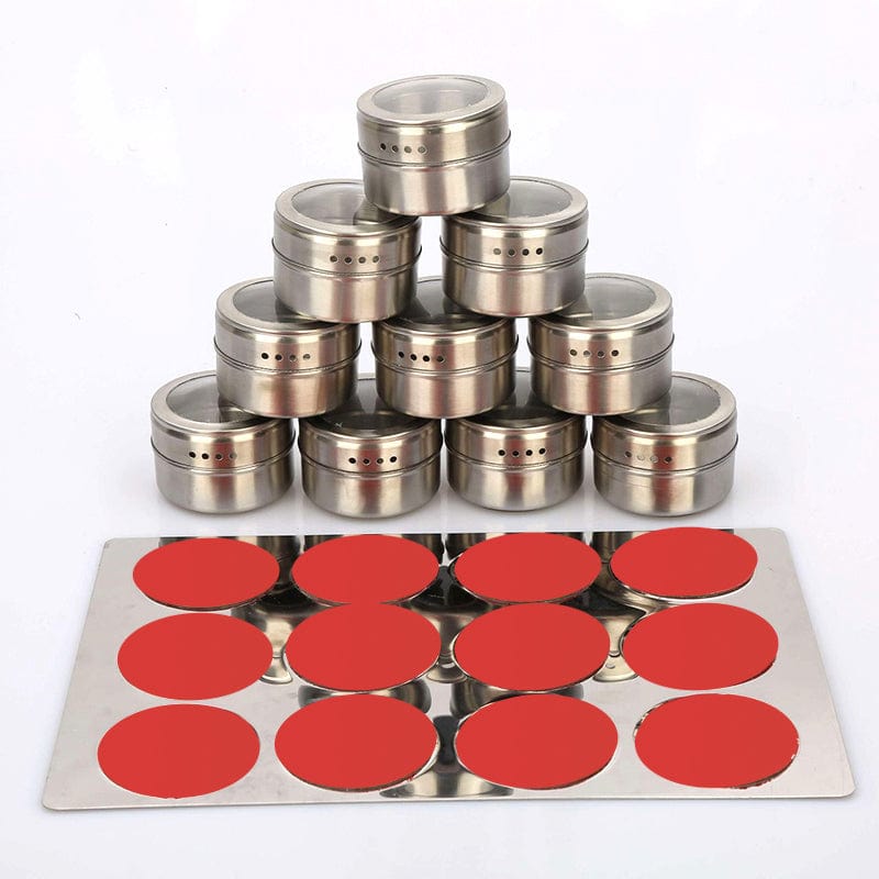 Opbevaringsglas i metal til krydderier og formalede fødevarer