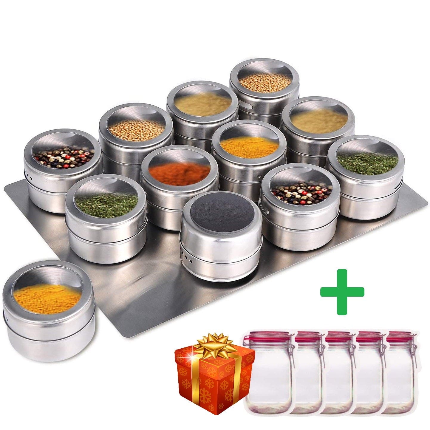 Opbevaringsglas i metal til krydderier