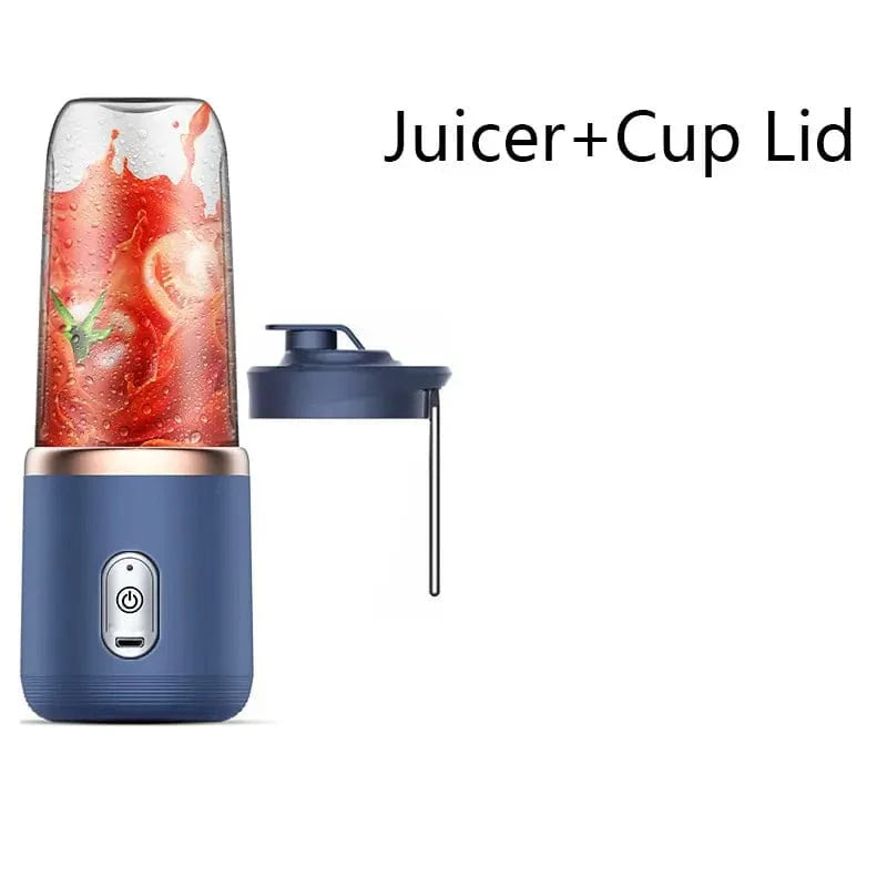 Bærbar elektrisk multifunktionsjuicer 300ML - Blå/Roseblå juicerlåg