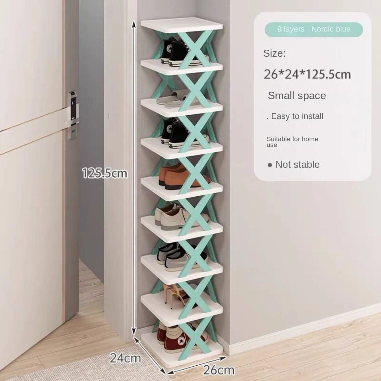 Skostativ i flere niveauer, 9 niveauer / Blå