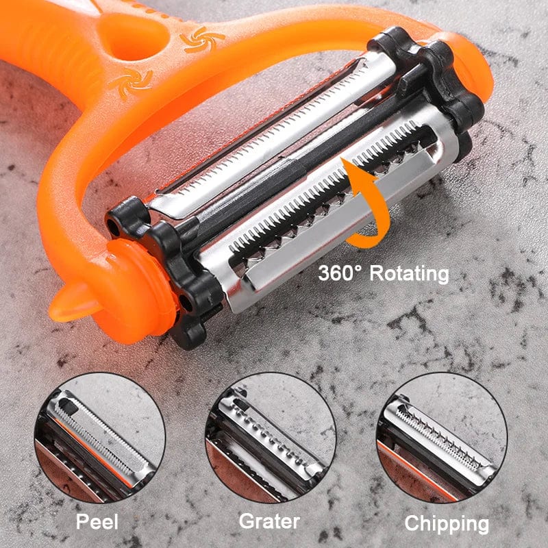 3-bladet roterende grøntsagsrivejern i 1
