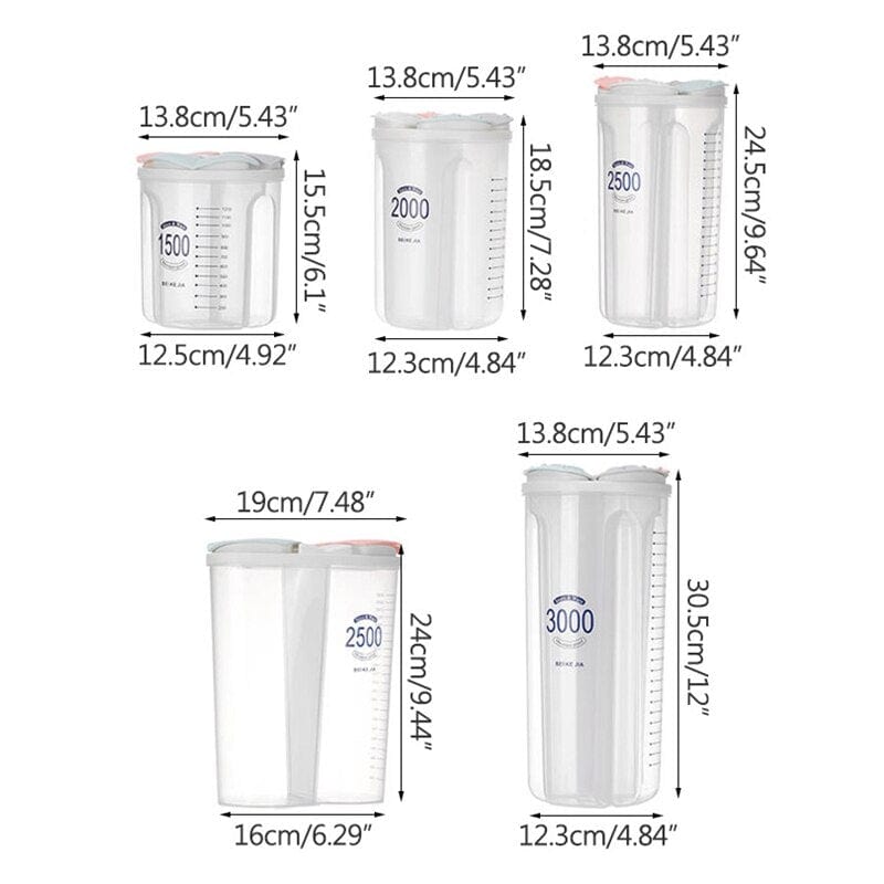 Opbevarings- og konserveringsbeholdere med flere rum