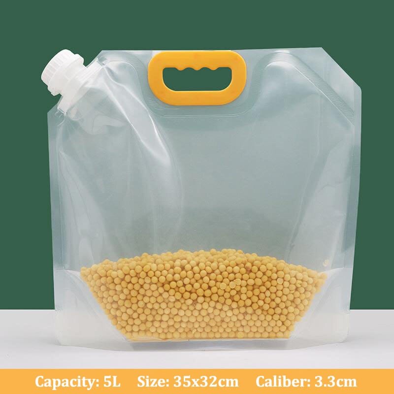 Konserveringsposer med håndtag og genlukkelig skænkeprop