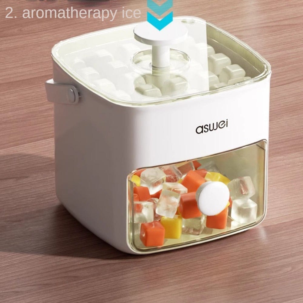 Ekstra stor isspand med indbygget ismaskine og holdbar plastkugleform - ideel til fester og udendørsarrangementer Tryk på isboksen