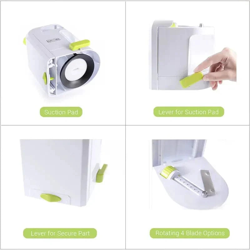 4-i-1 grøntsagsspiralizer med sugekop - hvid squashslicer