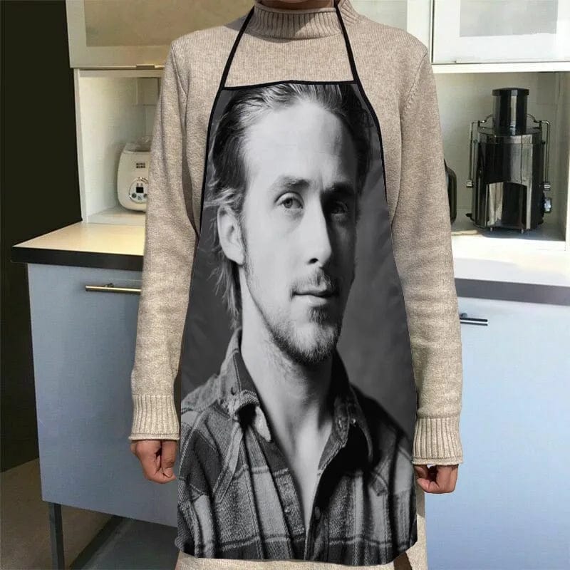 Ryan Gosling køkkenforklæde med tryk - tilbehør til kokke og tjenere - 50x75 cm, Oxford-klæde - SQPILLW
