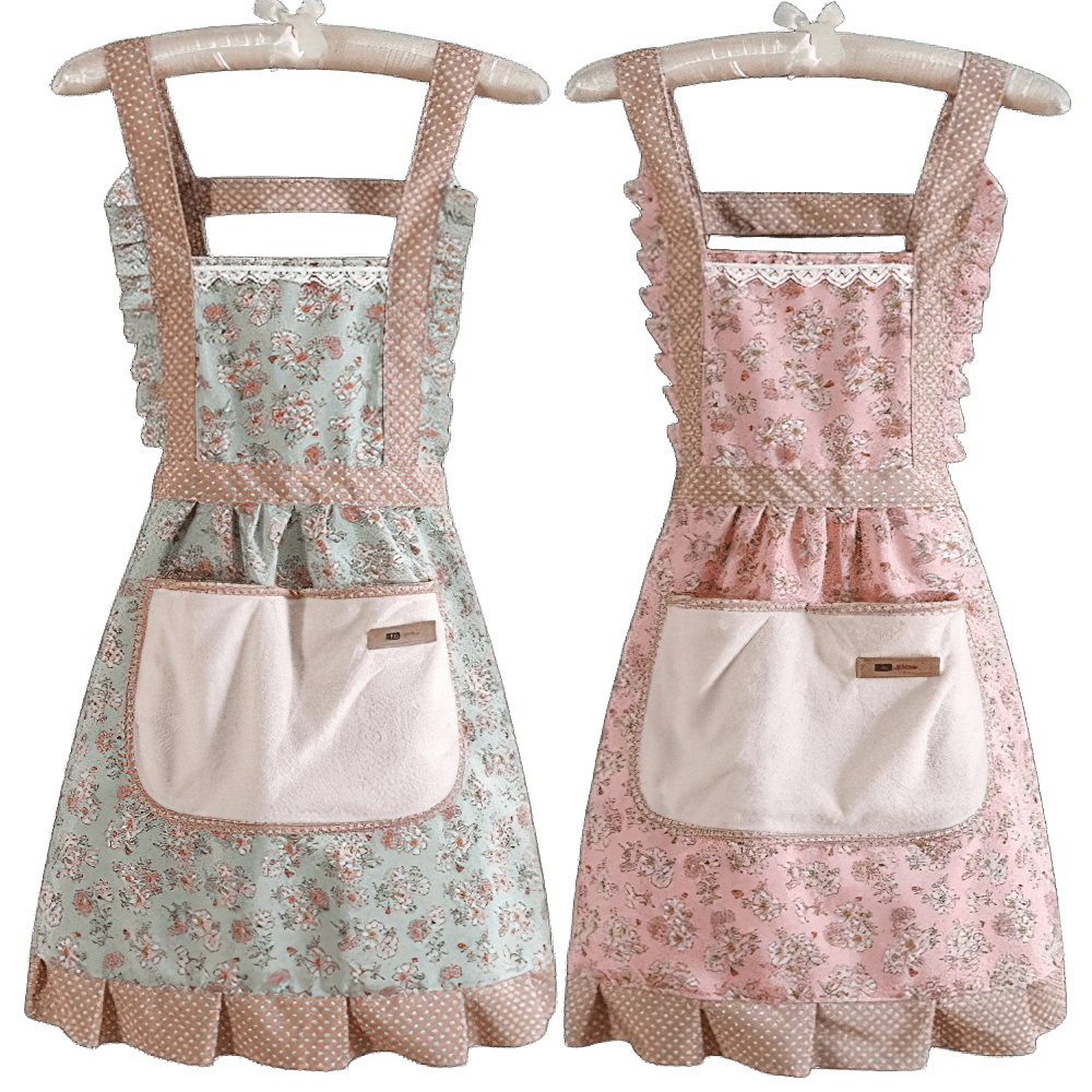 Traditionelt 50'er-vintage køkkenforklæde i 100 % bomuld