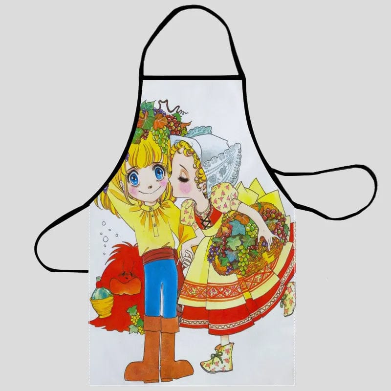 Oxford-køkkenforklæde til kvinder - rengøringsforklæde til husholdningen med lomme 4 / 68X95cm