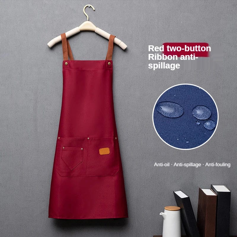 Rødt, ikke-vævet køkkenforklæde til mænd og kvinder - Bib Sleeveless Apron Rouge / OneSize
