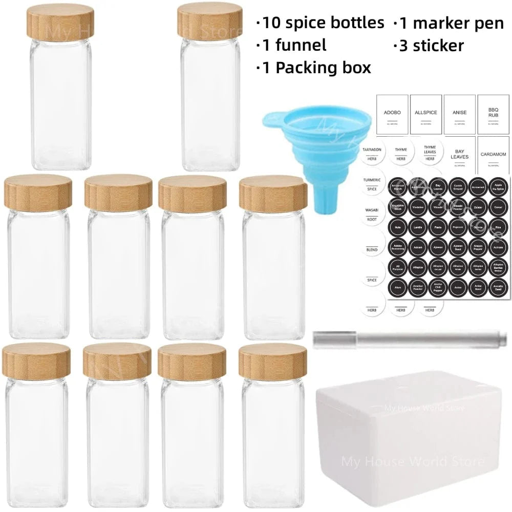 Leder du efter en miljøvenlig og praktisk måde at organisere dine krydderier på? Oplev vores krydderikrukkesæt i glas og bambus. 10 stk. krukkesæt